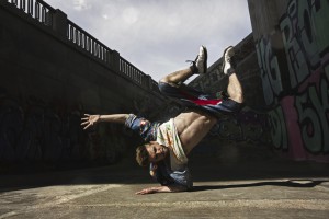 Man dancing Hip-hop in urban
